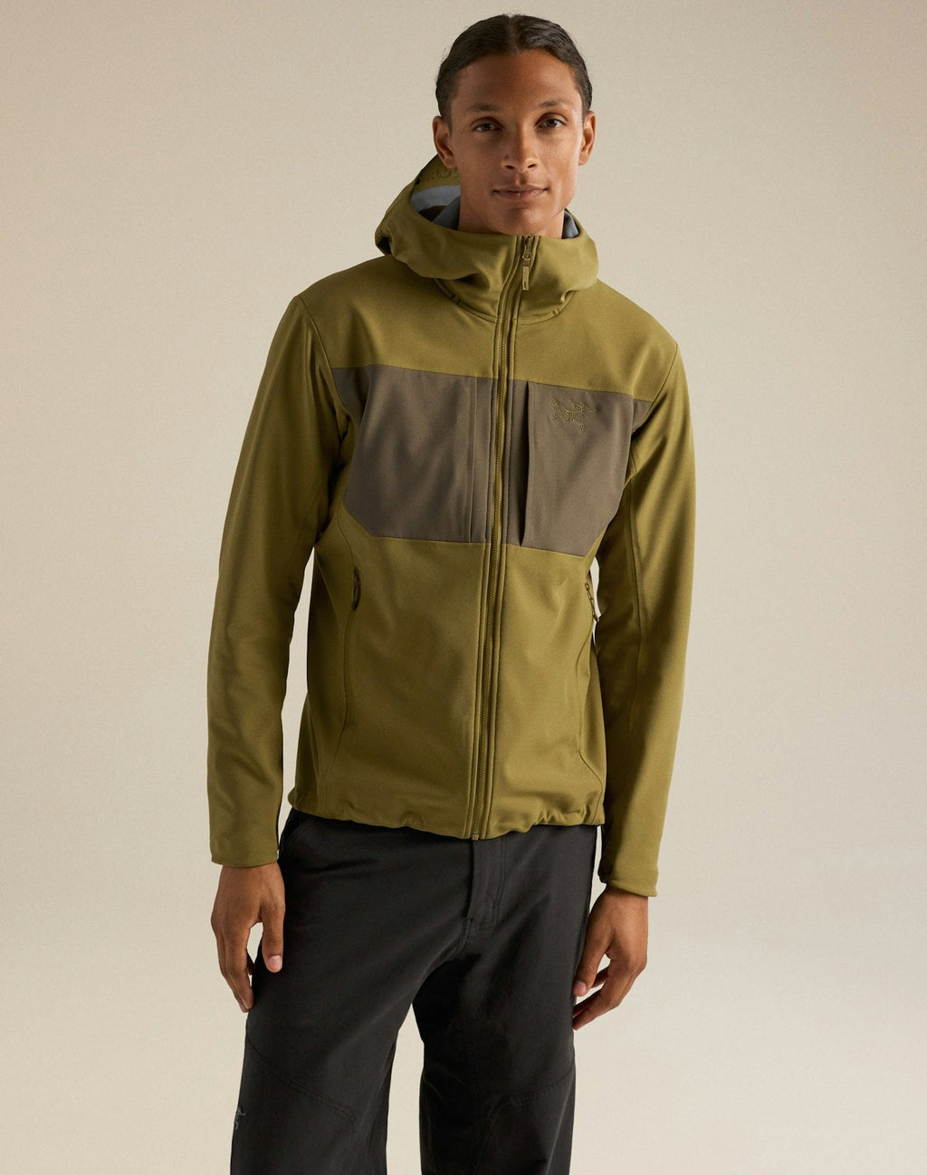 Arc'teryx Gamma MX Men's Hoody, Olive Color-Block Soft Shell