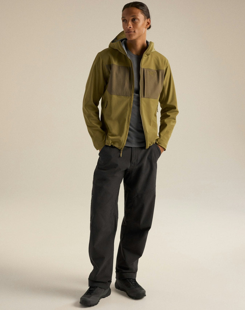 Arc'teryx Gamma MX Men's Hoody, Olive Color-Block Soft Shell