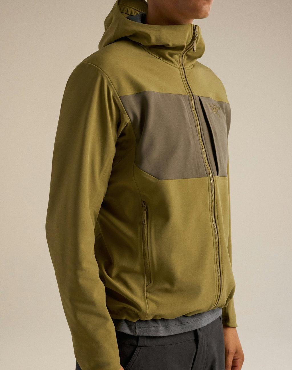 Arc'teryx Gamma MX Men's Hoody, Olive Color-Block Soft Shell