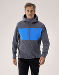 Arc'teryx Gamma MX Men's Hoody, Grey and Blue Color-Block Soft Shell