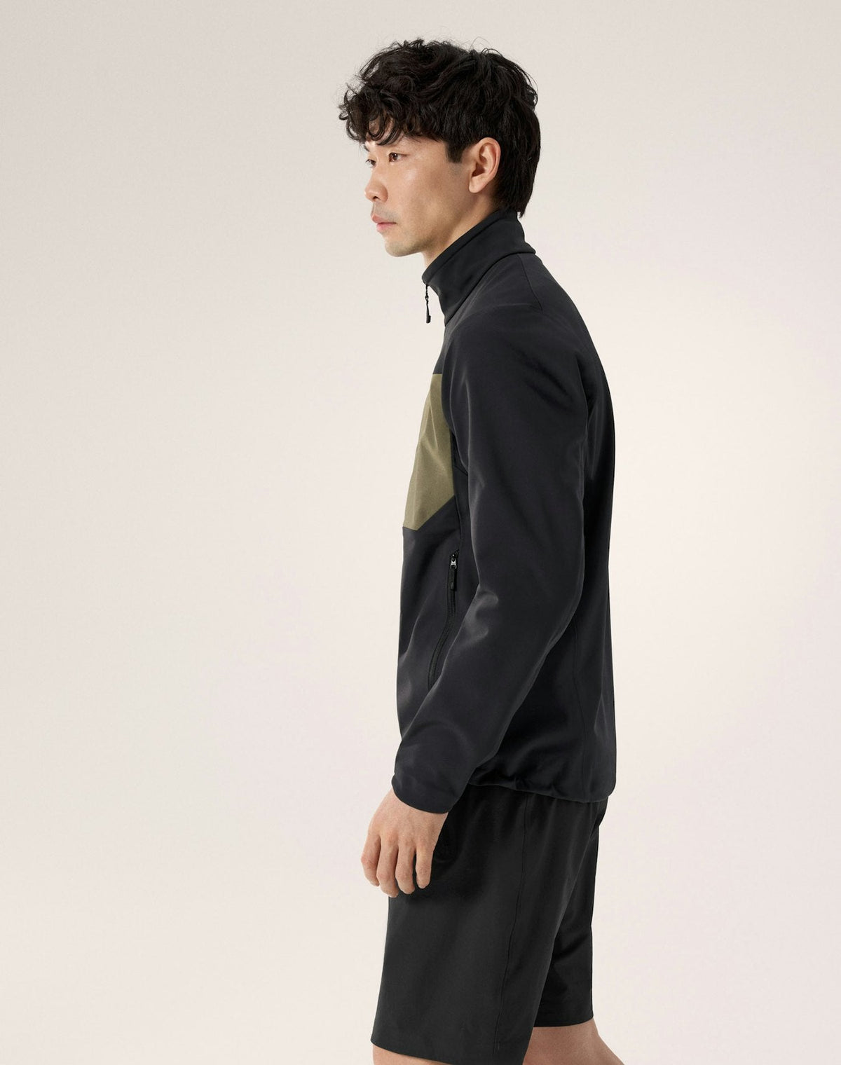 Arc'teryx Gamma MX Men's Jacket, Black and Olive Color-Block Soft Shell