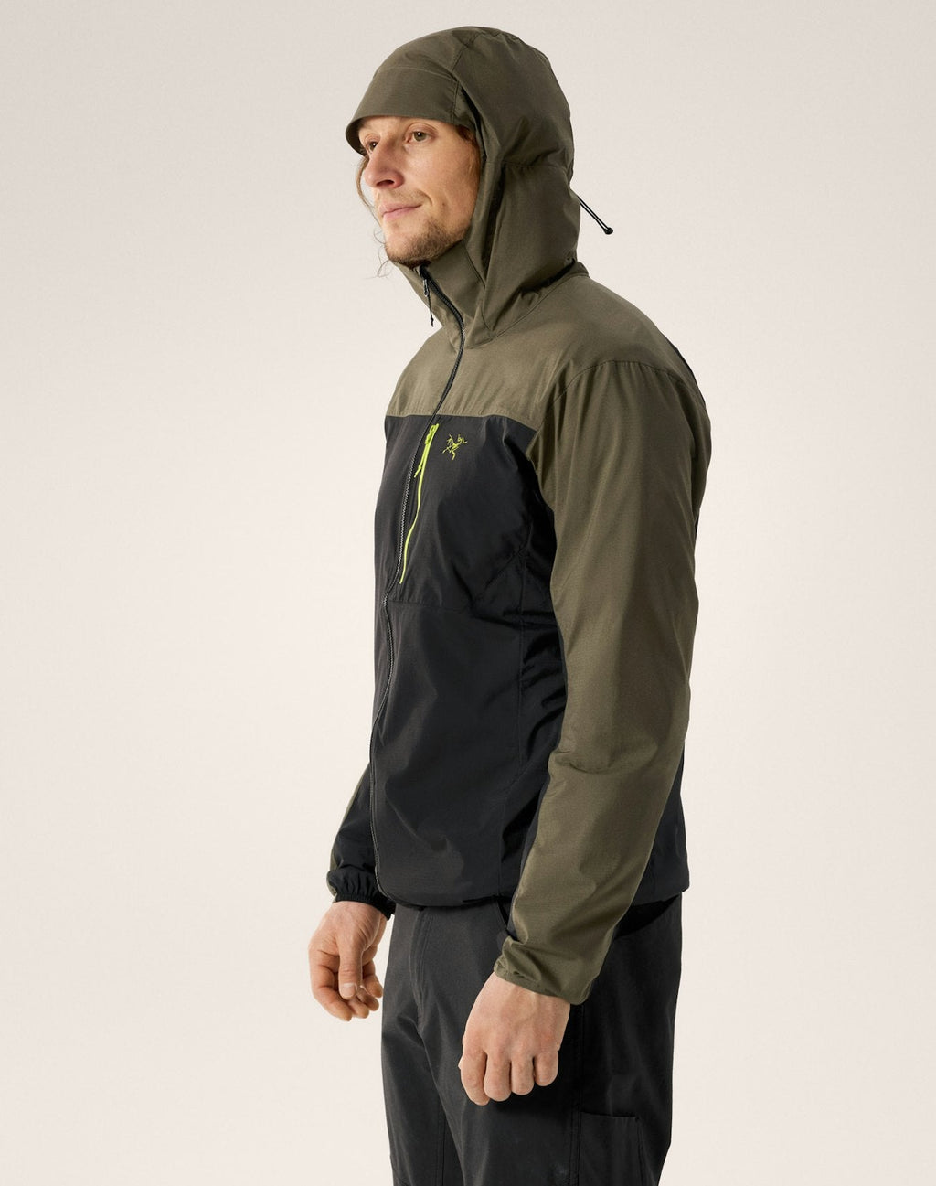Arc'teryx Squamish Men's Hoody, Black & Olive Color Block