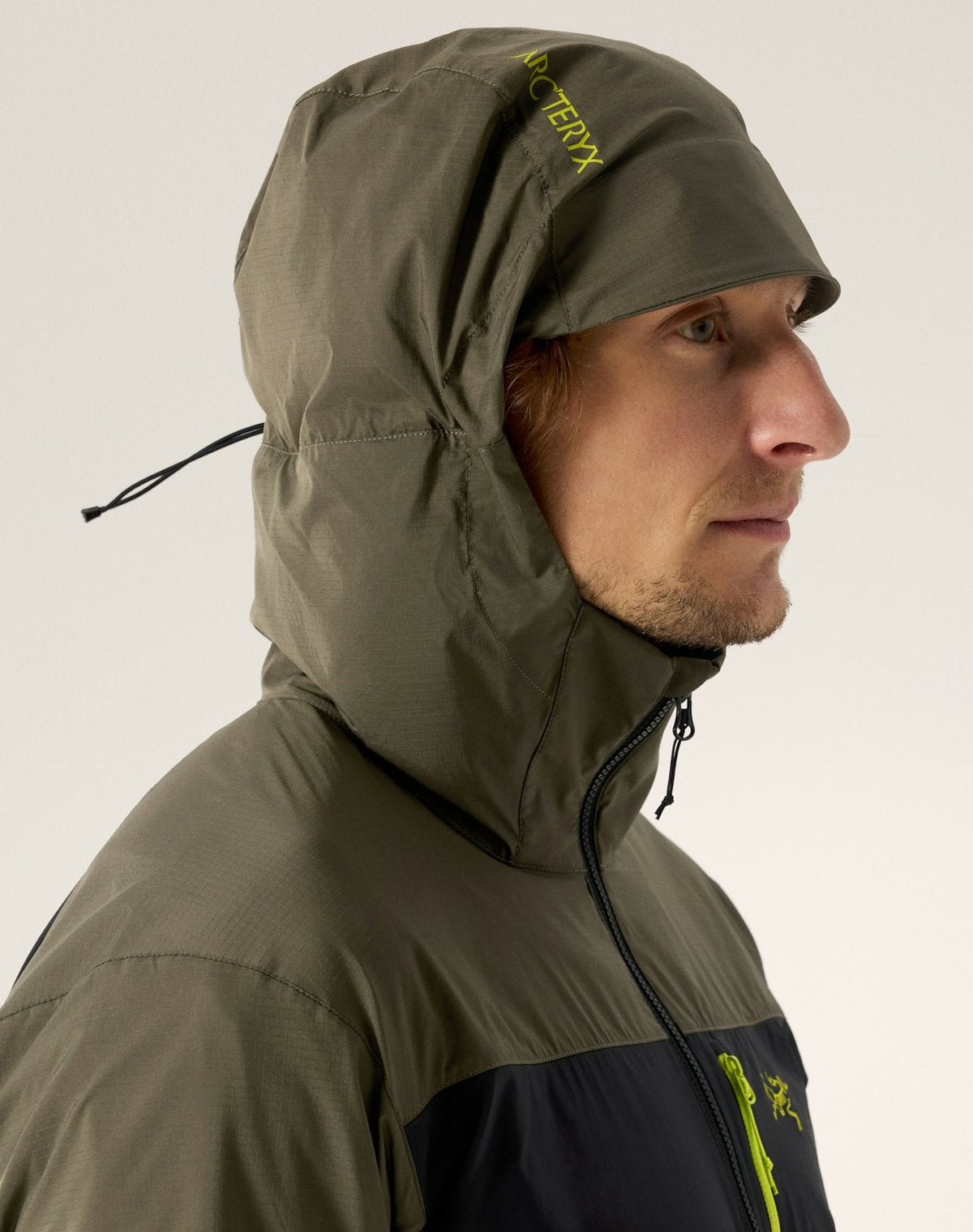 Arc'teryx Squamish Men's Hoody, Black & Olive Color Block