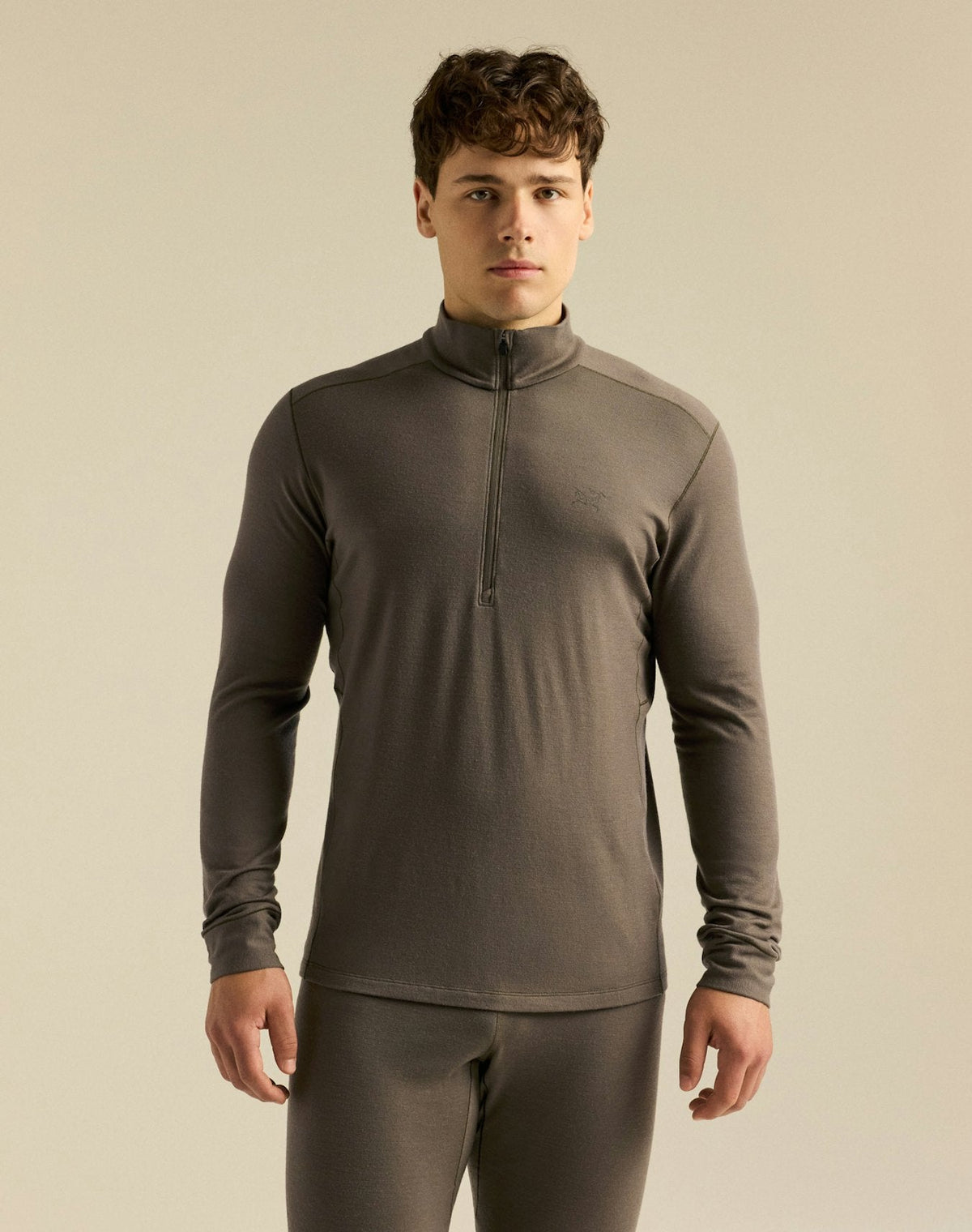 Arc'teryx Rho Men's Zip-Neck Top – Taupe