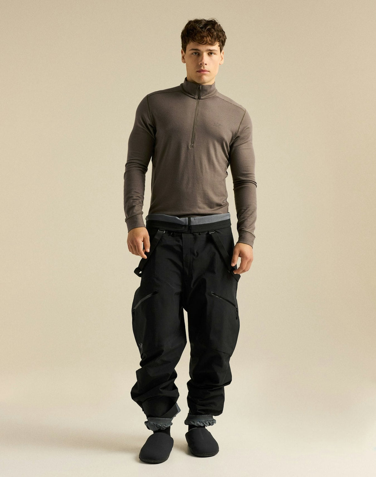 Arc'teryx Rho Men's Zip-Neck Top – Taupe
