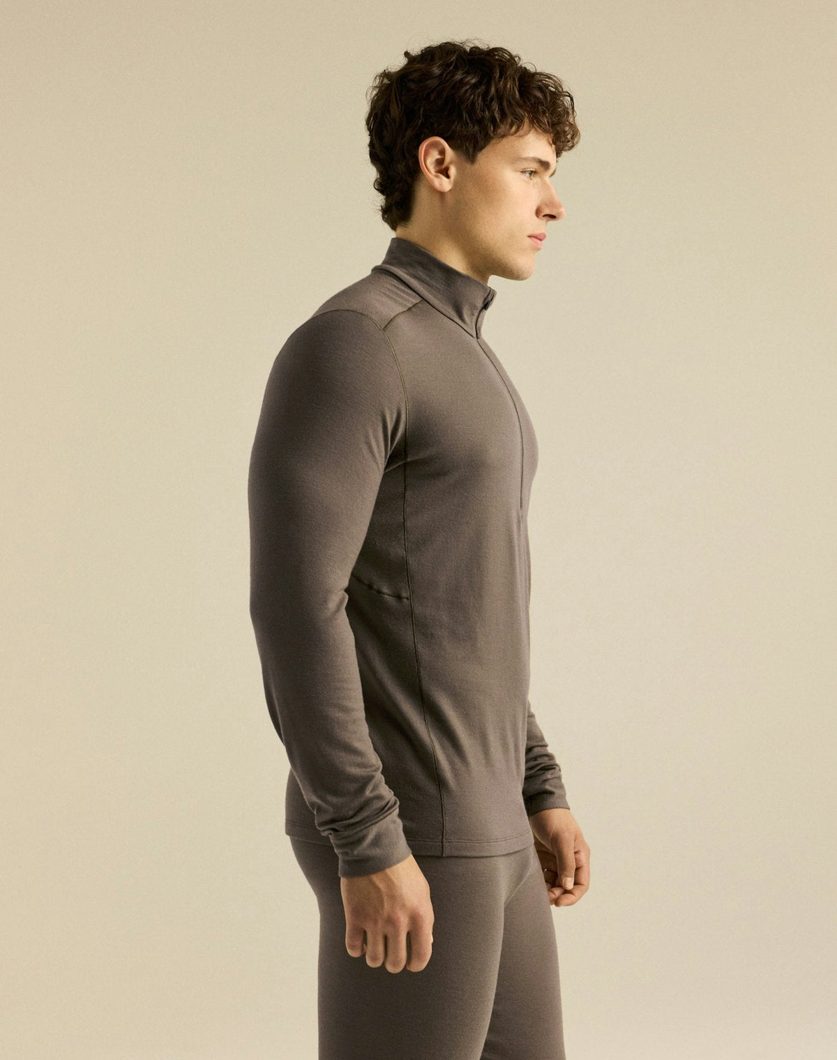 Arc'teryx Rho Men's Zip-Neck Top – Taupe