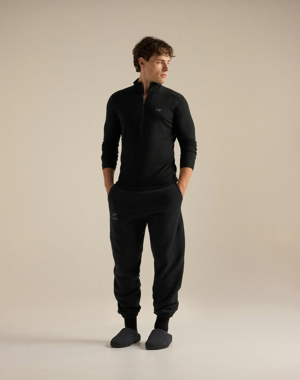 Arc'teryx Rho Men's Zip-Neck Top – Black